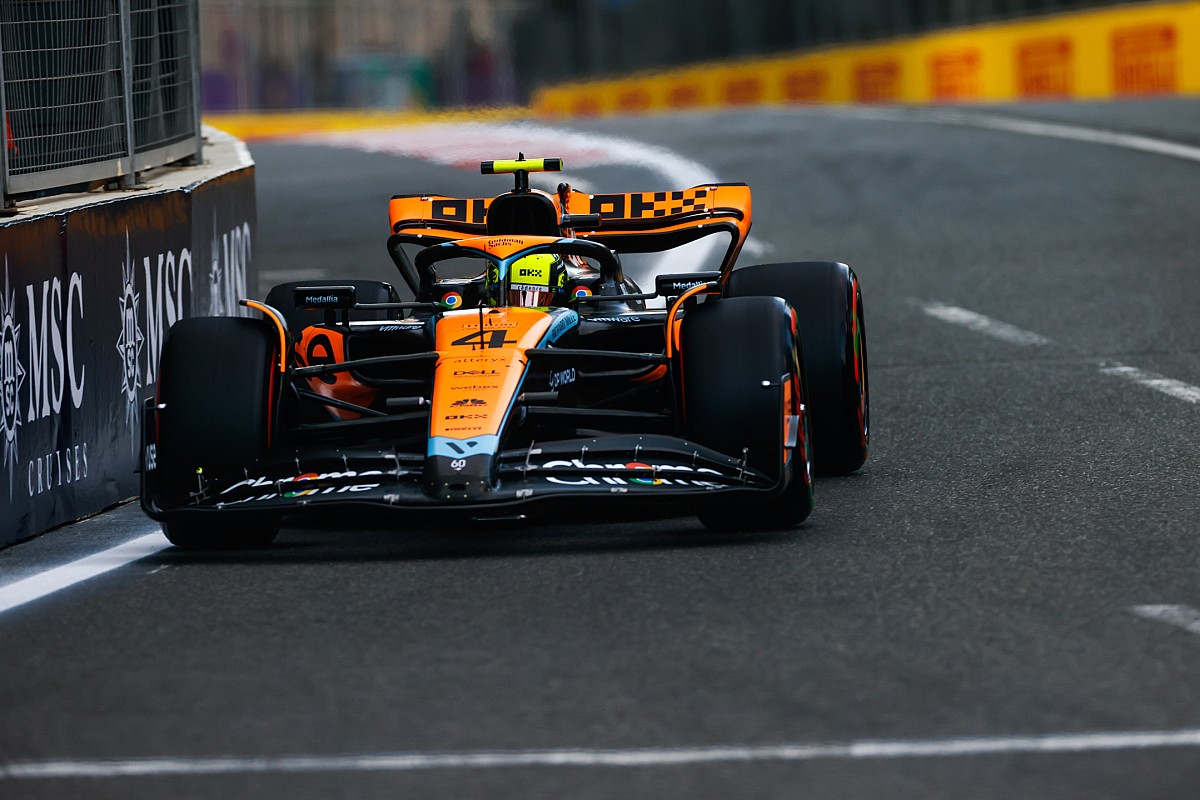 Lando Norris cīnās ar Mclaren prestižu Baku kvalifikācijā